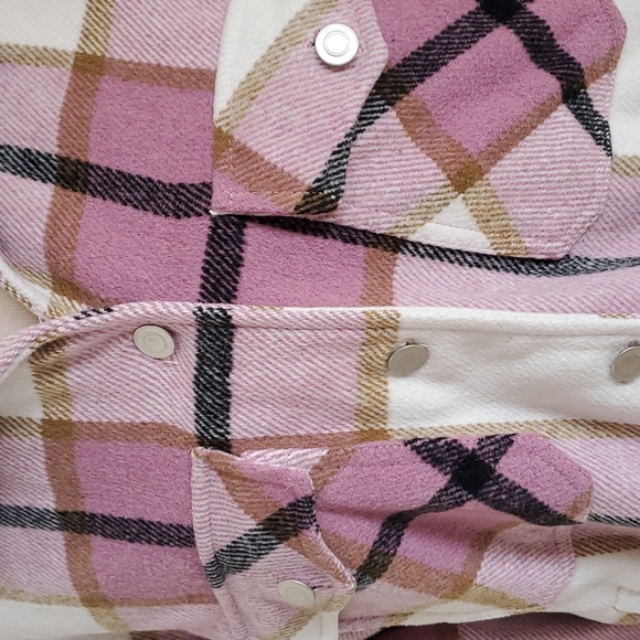 Warm Pink Plaid Jacket/Shacket/Top - Picture 3 of 5